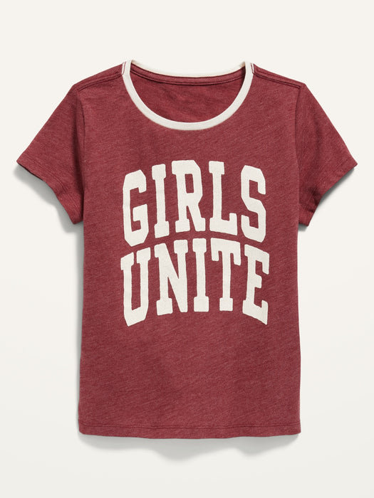 Short-Sleeve Graphic T-Shirt for Girls - Red