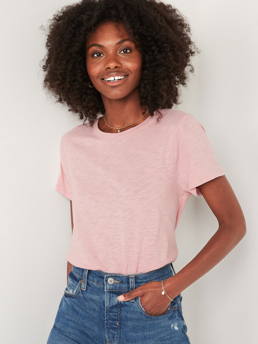 EveryWear Slub-Knit T-Shirt for Women - Pink