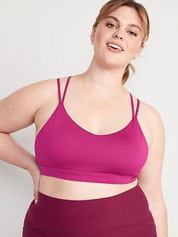 Light Support Strappy V-Neck Sports Bra for Women