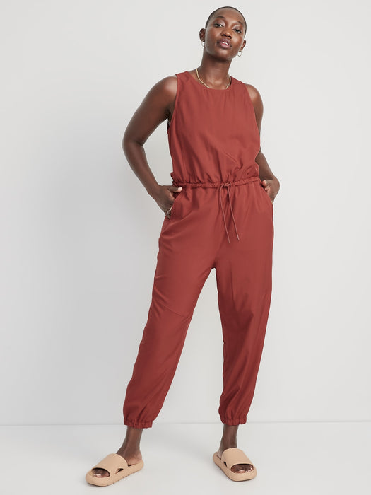 Sleeveless StretchTech Wrap-Effect Jumpsuit for Women