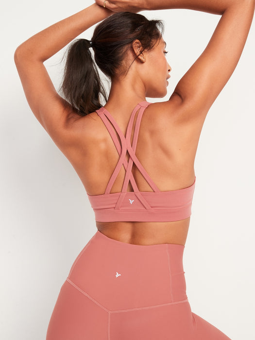 Medium-Support PowerPress Strappy Sports Bra for Women 2X-4X