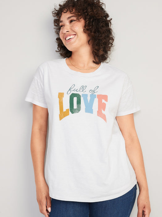 Maternity Double-Layer Nursing Matching Graphic T-Shirt