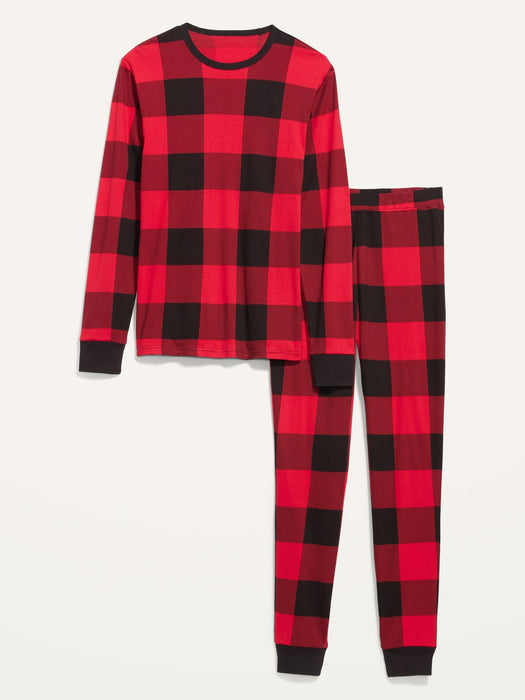 Matching Printed Pajama Set for Men - Red