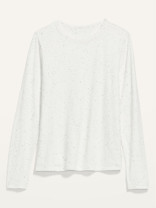 EveryWear Speckled Long-Sleeve T-Shirt for Women - White