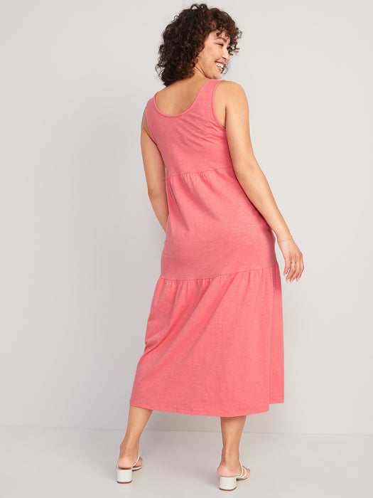 Maternity Sleeveless All-Day Tiered Maxi Dress