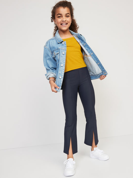 High-Waisted PowerSoft Flared Split-Hem Performance Leggings for Girls