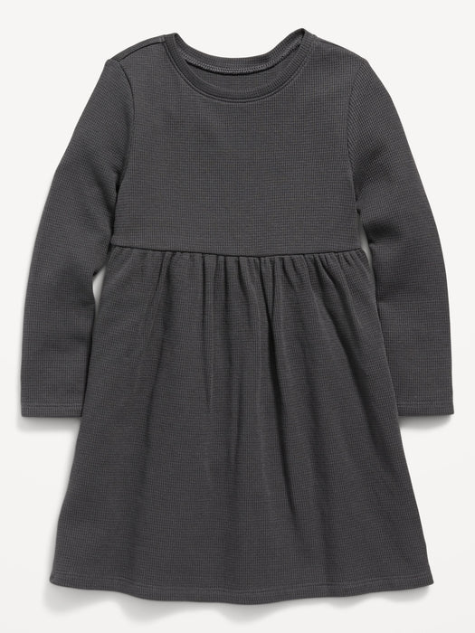 Fit & Flare Long-Sleeve Thermal-Knit Dress for Toddler Girls
