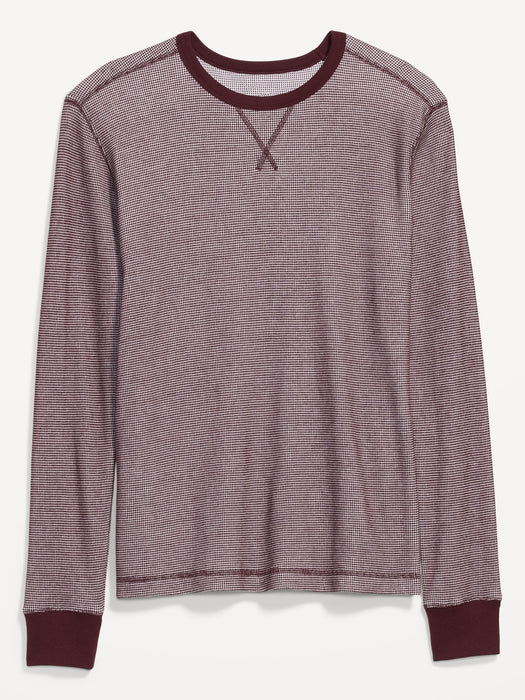 Thermal-Knit Birdseye-Pattern Long-Sleeve T-Shirt for Men