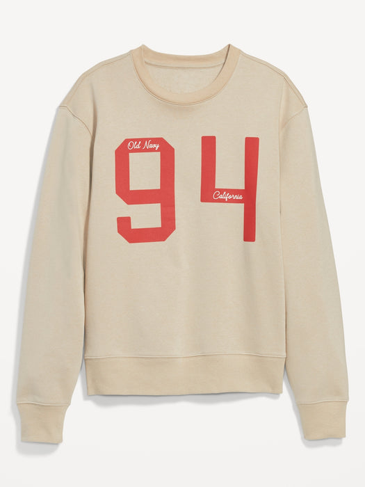 Oversized Logo-Graphic Crew-Neck Sweatshirt for Men