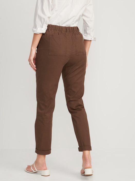 High-Waisted OGC Chino Cropped Workwear Pants for Women - Brown