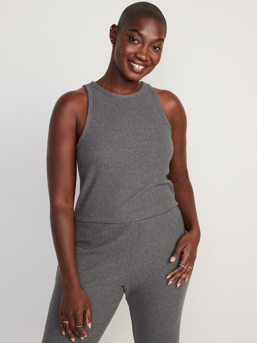 Cropped Rib-Knit Tank Top for Women