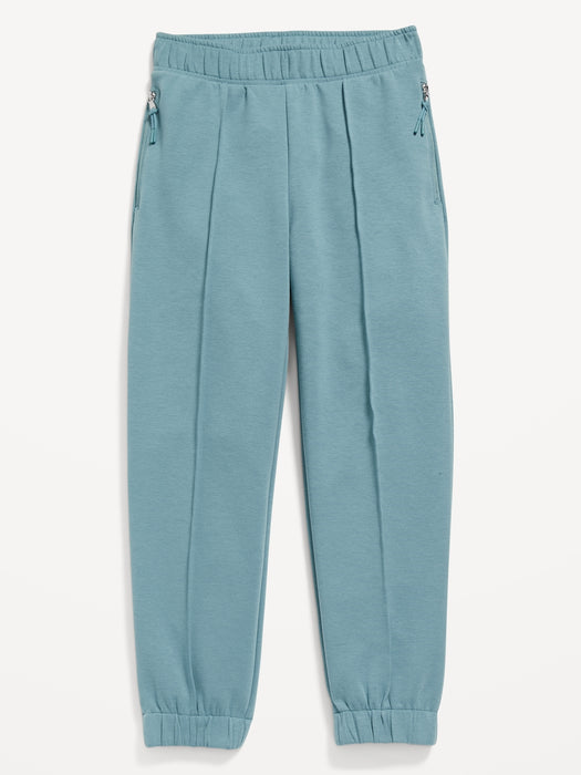 High-Waisted Dynamic Fleece Zip-Pocket Jogger Sweatpants for Girls