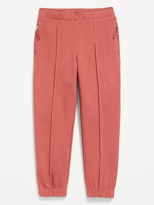 High-Waisted Dynamic Fleece Zip-Pocket Jogger Sweatpants for Girls