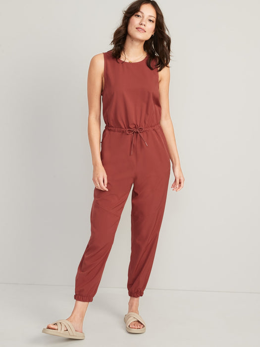 Sleeveless StretchTech Wrap-Effect Jumpsuit for Women