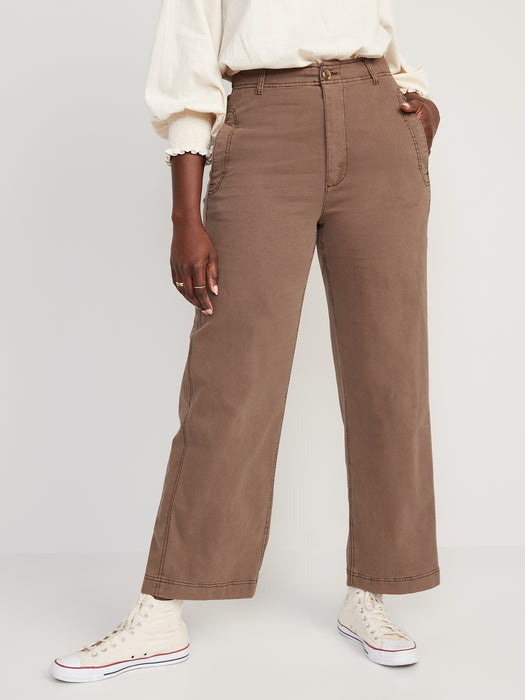 Extra High-Waisted Wide-Leg Workwear Pants for Women - Brown
