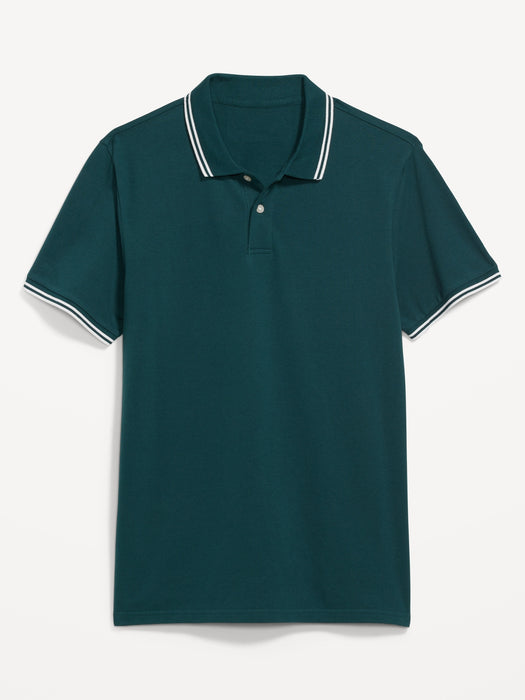 Moisture-Wicking Tipped Pique Pro Polo Shirt for Men