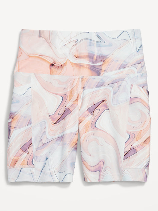 High-Waisted PowerSoft Side-Pocket Biker Shorts for Women -- 6-inch inseam