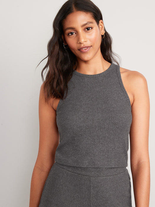 Cropped Rib-Knit Tank Top for Women