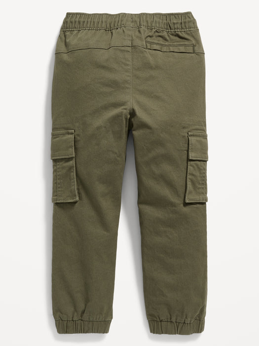 Functional-Drawstring Cargo Jogger Pants for Toddler Boys