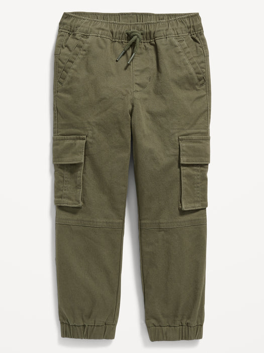 Functional-Drawstring Cargo Jogger Pants for Toddler Boys