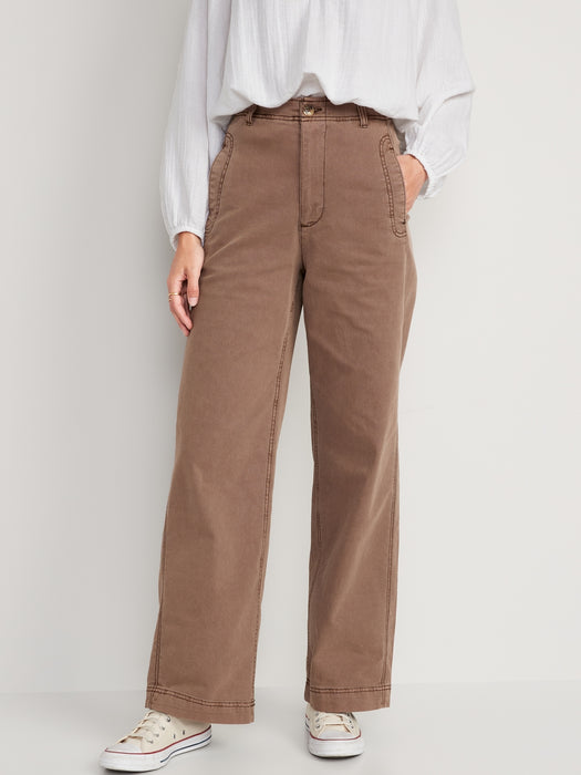 Extra High-Waisted Wide-Leg Workwear Pants for Women - Brown