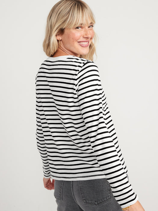 Long-Sleeve EveryWear Striped T-Shirt for Women