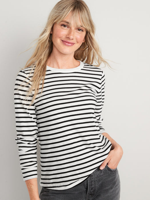 Long-Sleeve EveryWear Striped T-Shirt for Women