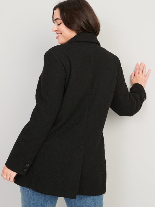 Soft-Brushed Oversized Blazer for Women - Black