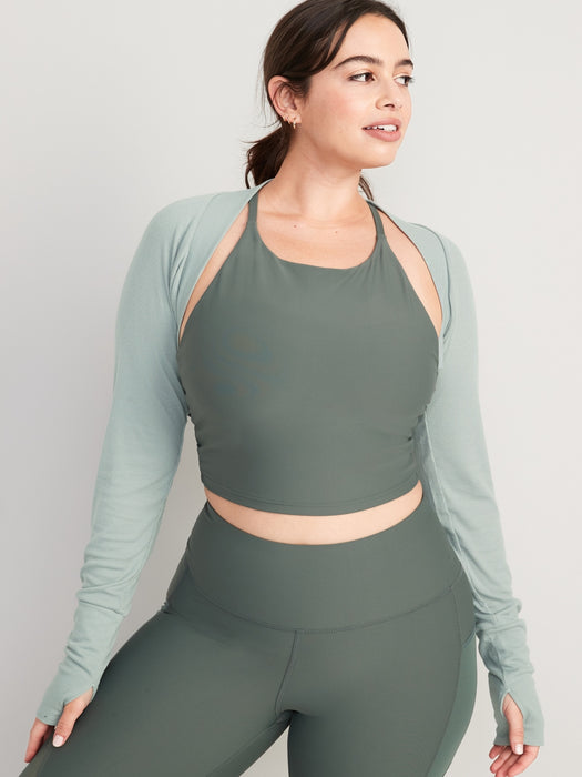 Long-Sleeve UltraLite Rib-Knit Bolero Cardigan Sweater for Women