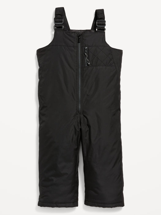 Unisex Water-Resistant Snow-Bib Overalls for Toddler - Black