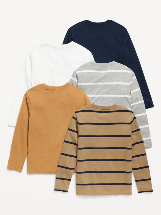 Softest Printed Long-Sleeve T-Shirt 5-Pack for Boys - Yellow