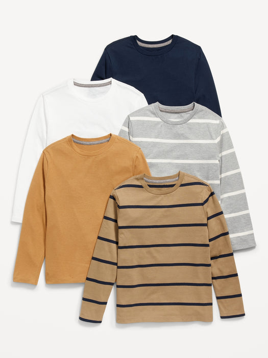 Softest Printed Long-Sleeve T-Shirt 5-Pack for Boys - Yellow