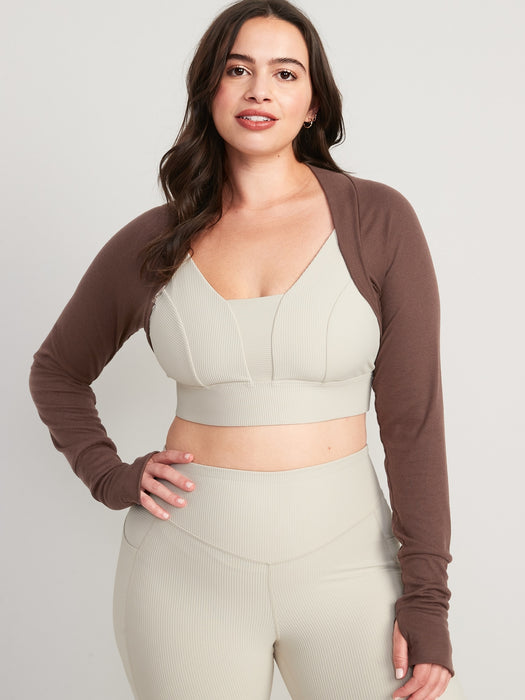 Long-Sleeve UltraLite Rib-Knit Bolero Cardigan Sweater for Women