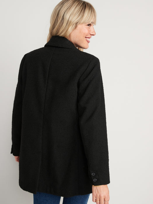 Soft-Brushed Oversized Blazer for Women - Black