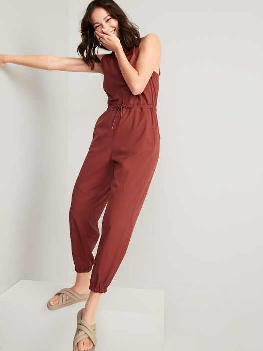 Sleeveless StretchTech Wrap-Effect Jumpsuit for Women