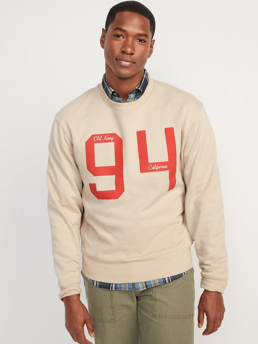 Oversized Logo-Graphic Crew-Neck Sweatshirt for Men