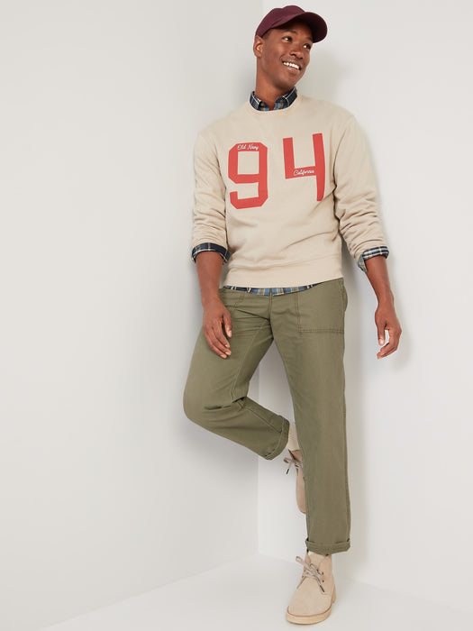 Oversized Logo-Graphic Crew-Neck Sweatshirt for Men
