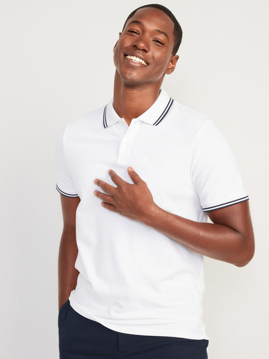Moisture-Wicking Tipped Pique Pro Polo Shirt for Men