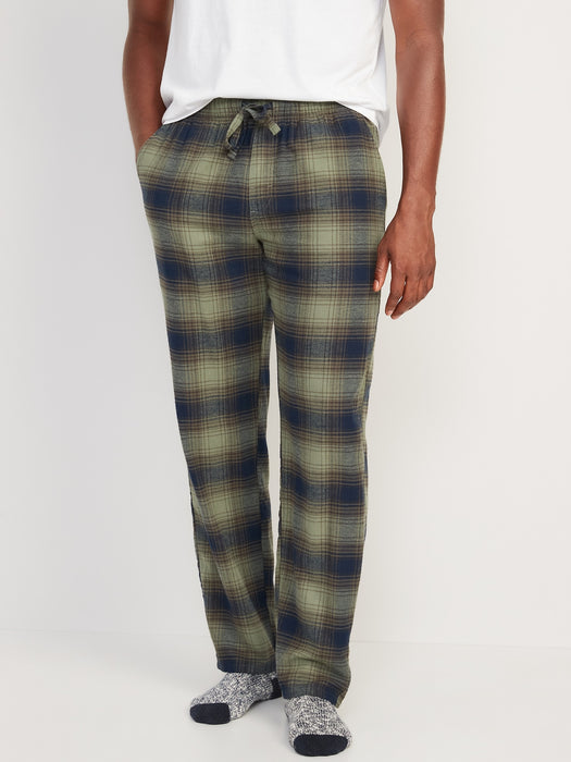 Double-Brushed Flannel Pajama Pants for Men - Multi