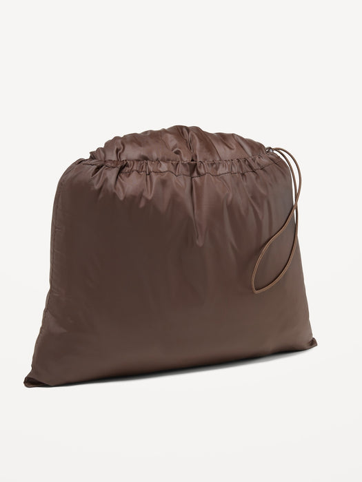 Packable Oversized Water-Resistant Quilted Jacket for Women - Brown