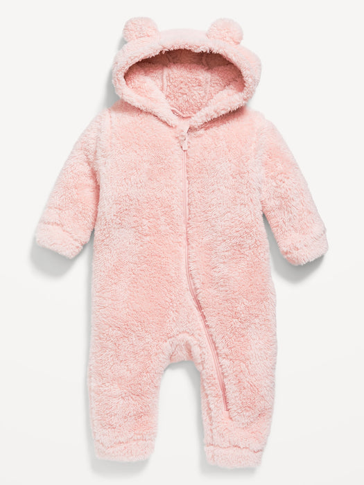 Unisex Faux-Fur Hooded One-Piece for Baby