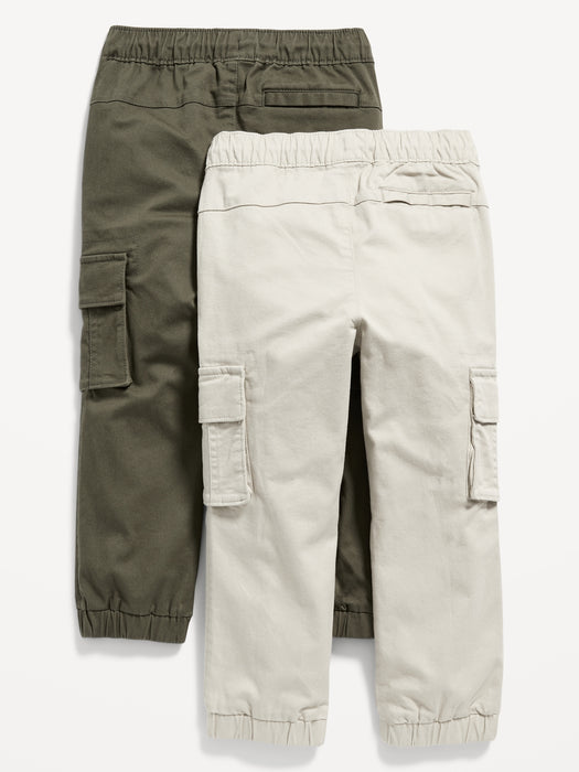 Functional-Drawstring Cargo Jogger Pants 2-Pack for Toddler Boys