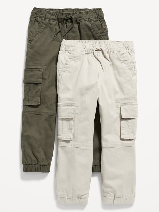 Functional-Drawstring Cargo Jogger Pants 2-Pack for Toddler Boys