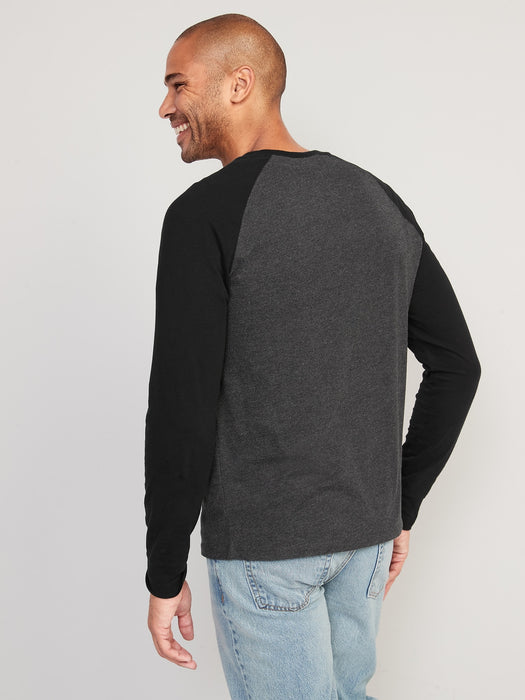 Color-Blocked Raglan-Sleeve Rotation T-Shirt for Men