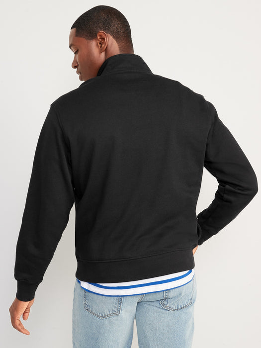 Oversized Quarter-Zip Mock-Neck Sweatshirt for Men