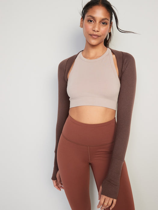 Long-Sleeve UltraLite Rib-Knit Bolero Cardigan Sweater for Women