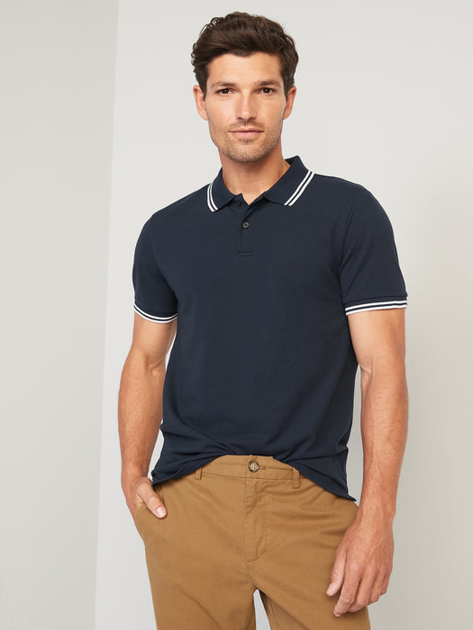 Moisture-Wicking Tipped Pique Pro Polo Shirt for Men