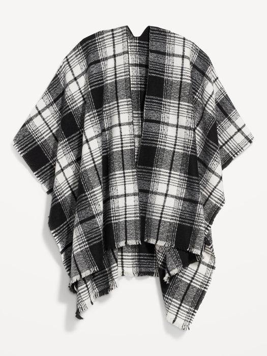 Flannel Poncho Scarf for Women