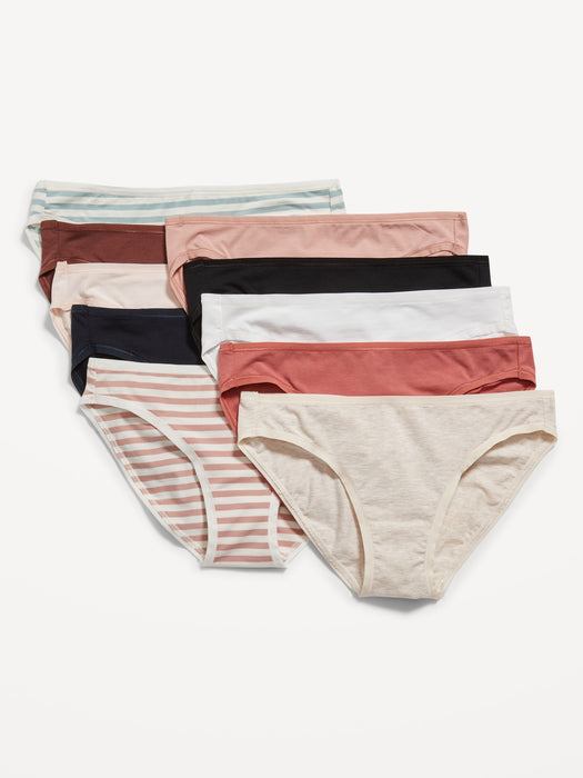Mid-Rise Supima® Cotton-Blend Bikini Underwear 10-Pack for Women