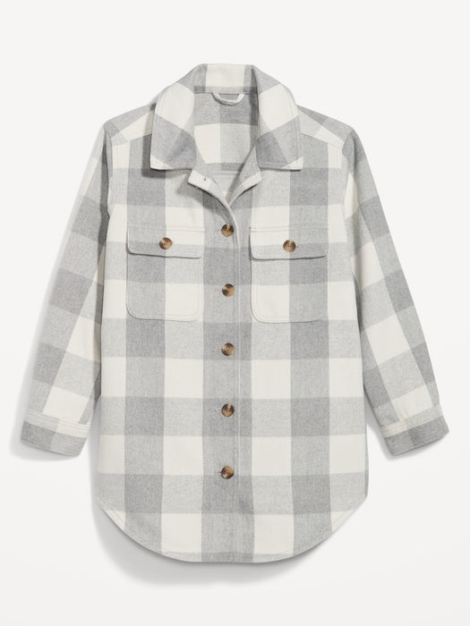 Plaid Soft-Brushed Utility Shacket for Women